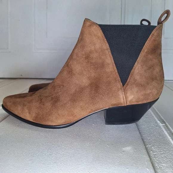 Diane Von Furstenburg Women's NADIE Brown Suede Chelsea Boots Size 9 - Picture 7 of 15